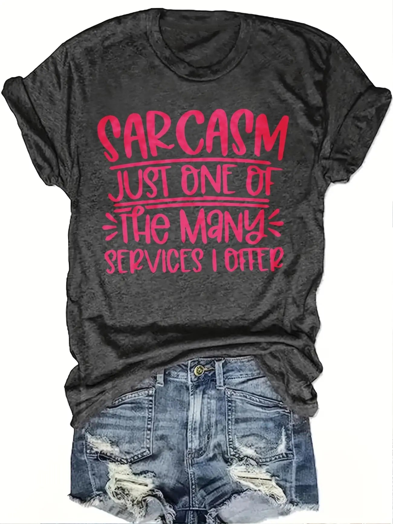 Plus size sarcasm graphic tee